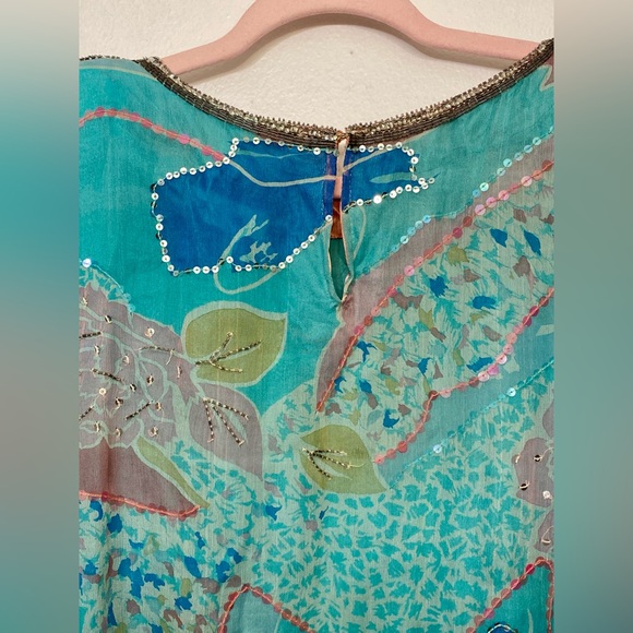 Judith Ann Creations Inc Vintage 2 Piece Silk Sequin Embellished Skirt Set Large - Picture 5 of 14